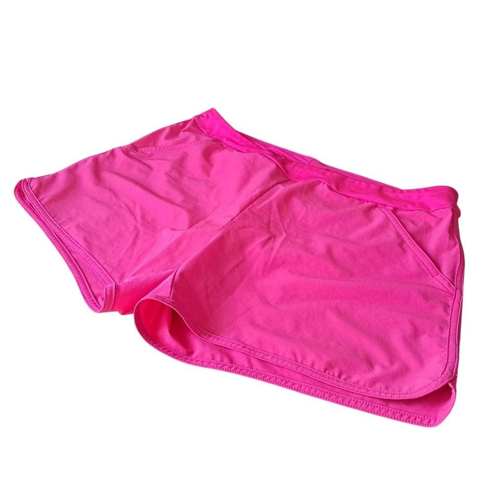 Lands End Hot Pink Athletic Shorts Women's XL Elastic Waist Pockets‎